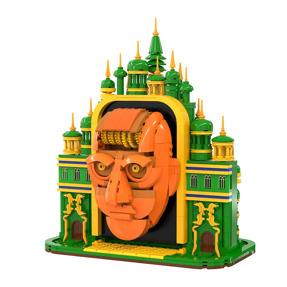 MOC Magische Hexe Smaragd Stadt Zauberer Palast Bausteine Fantasy Film Smaragd Schloss Ziegel Spielzeug Erwachsene Geschenk – Detail 14