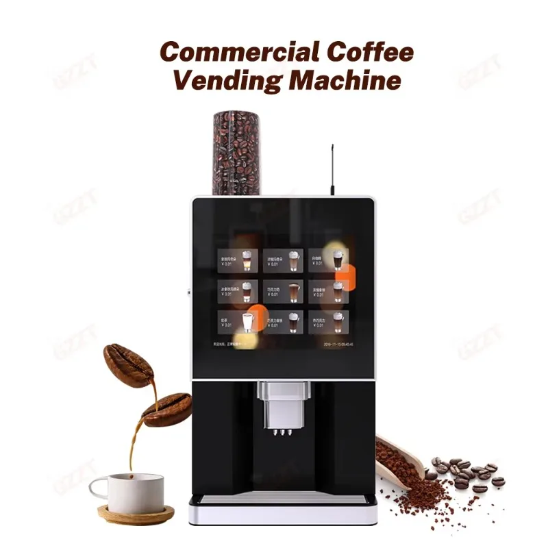 3G/4G/WIFI الدفع الكاجوال منضدية التجارية آلة بيع المشروبات الساخنة مقهى اسبريسو ماكينة القهوة المطحونة الطازجة