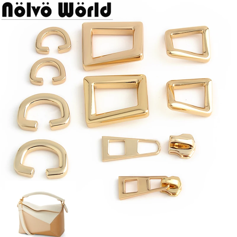 

1/3/10Sets Gold Carabiner Carbine Snap Hook Spring Buckle For Purse Handbag Bags Belt Slider Puller Connector D Ring Accessories