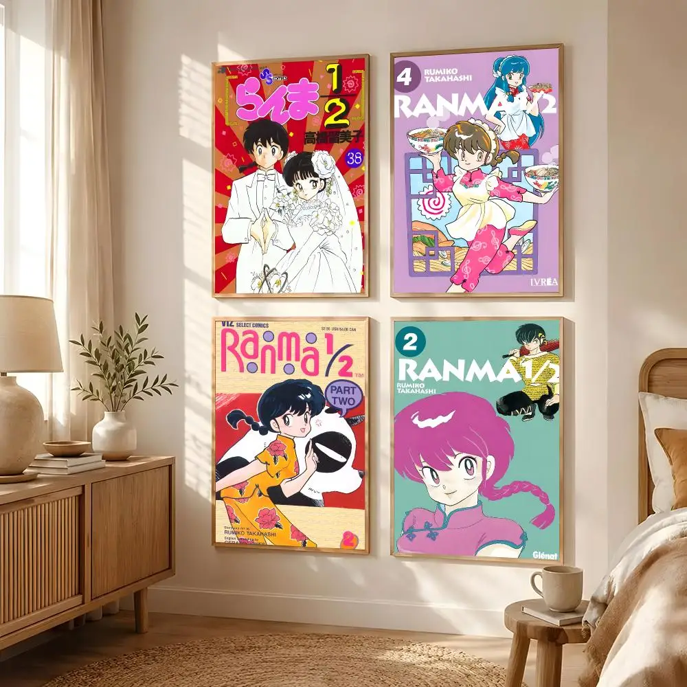 Manga Ranma 1 2 Poster Poster All-match HD Waterproof Self-Adhesive Wall Art Sticker For Home Bedroom