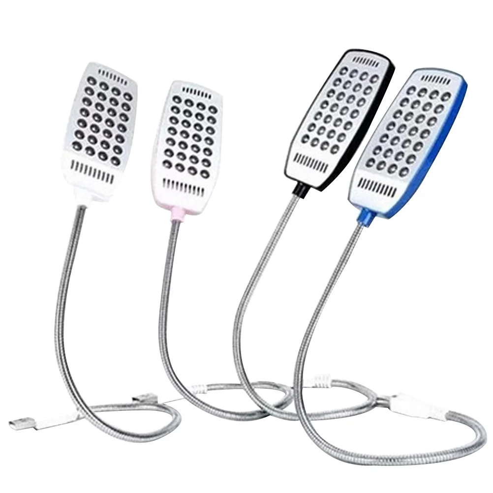 

Small Night Desk Lamp 28 LED Bulbs Eye Care Reading Light USB Powered Bedside Lamp Adjustable Neck Study Lighting
