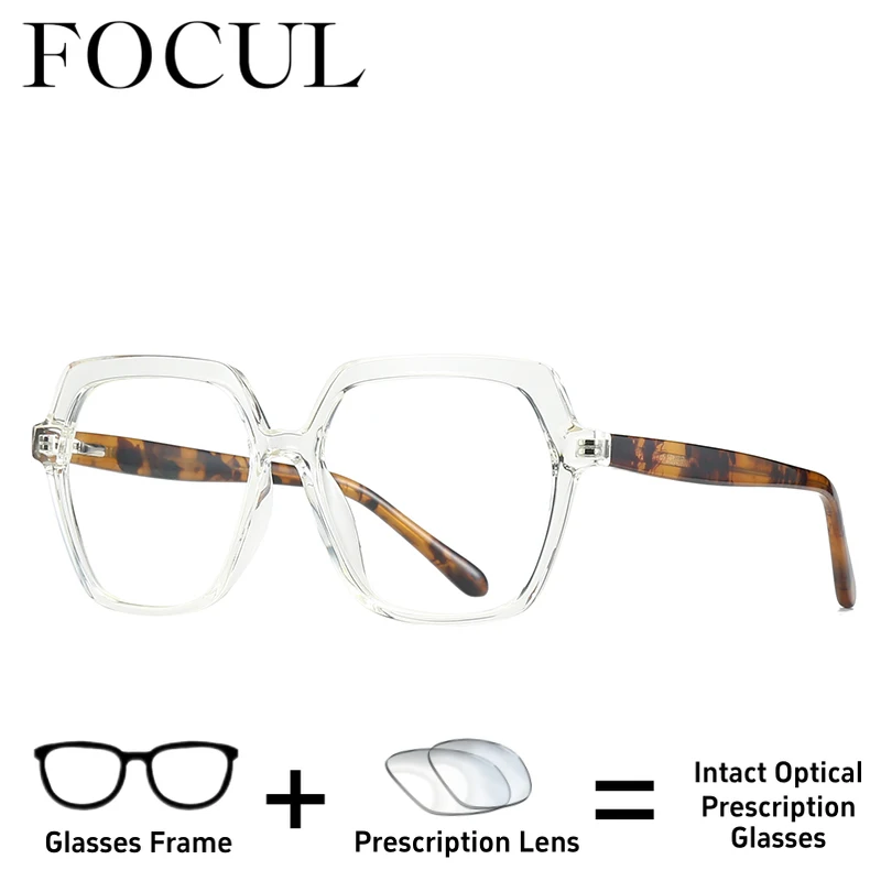 

FOCUL Vintage Geometric TR90 Women Glasses Progressive Photochromic Myopia Eyeglasses Customized Prescription Optical Eyewear