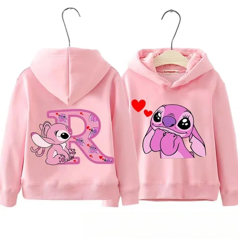 الخريف الكرتون ديزني ليلو غرزة رسالة A-Z طباعة الأطفال هوديس عارضة أزياء دافئة لطيف الفتيات بلوزات الاطفال الملابس #3