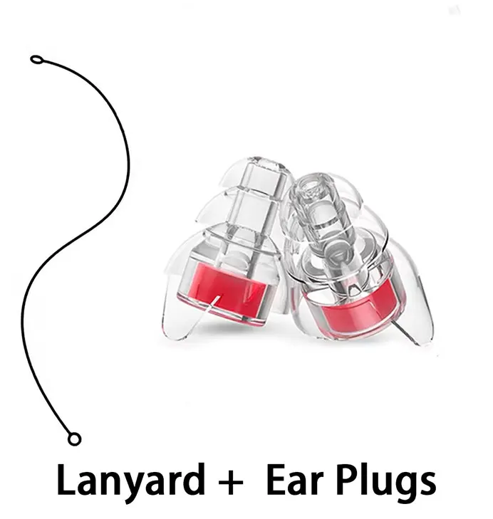 HUAK High Fidelity Silicone Earplugs with Lanyard Noise Reduction Ear Muffs for Concerts Musicians Motorcycles And Noise Sensiti