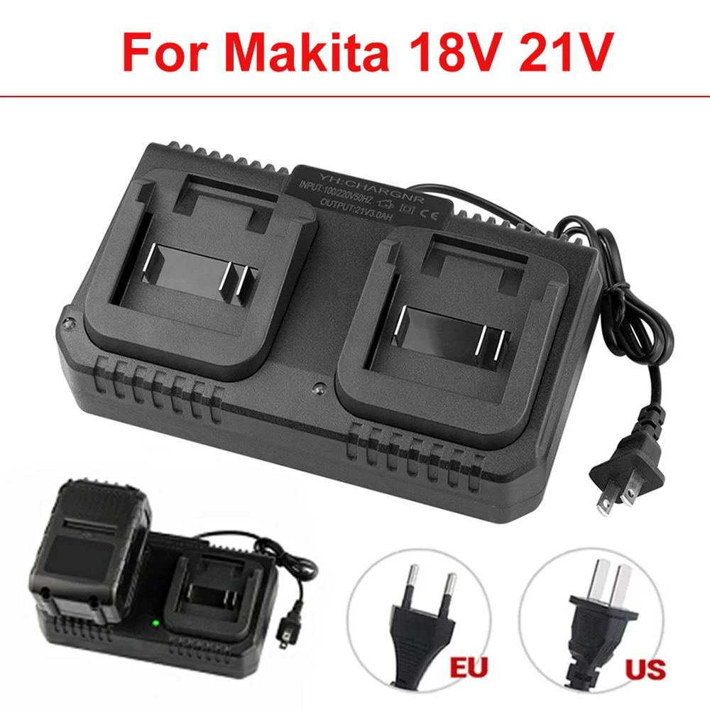 18V 21V Lithium-ion Battery Charger Fast Charging Suitable For Makita BL1415 BL1815 BL1830 BL1850 Power Tool Portable Charger ﻿