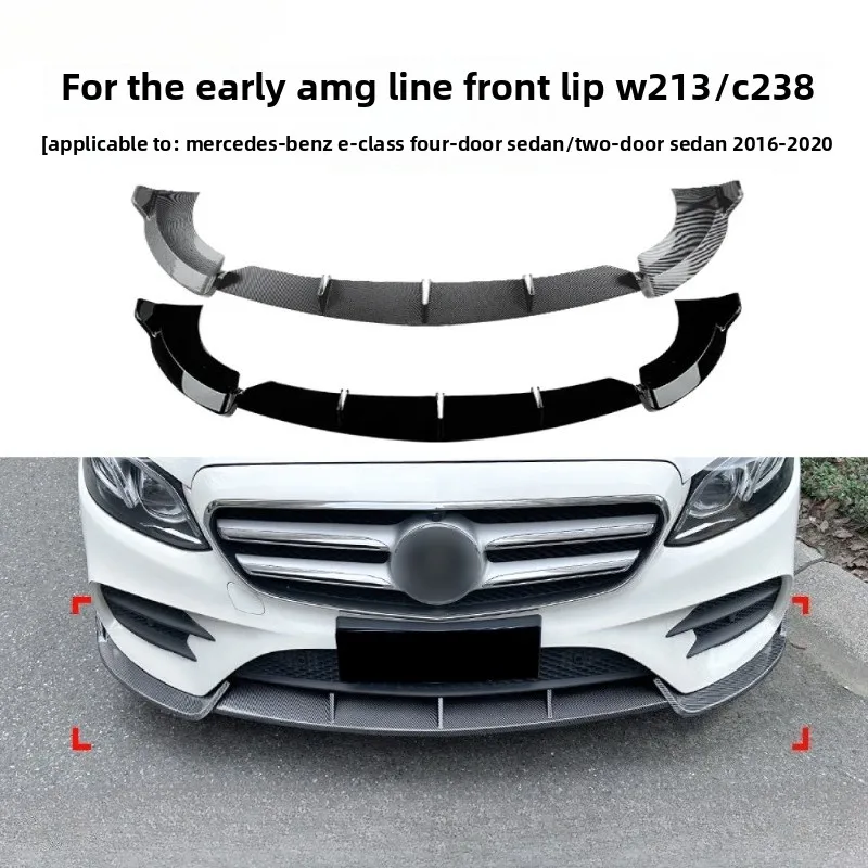 

Front Bumper Front Lip Front Shovel Kit Compatible for E-Class W213/C238 E260 E300 E43 2016-2020 AMG, Body Spoiler Spliter Kit