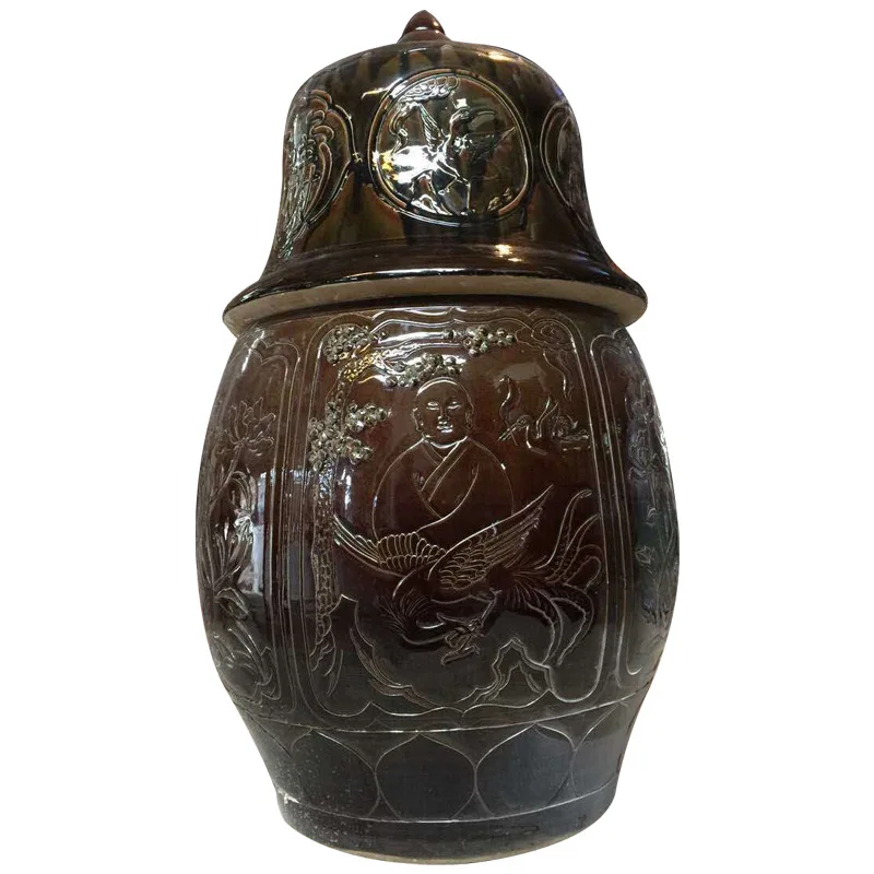 Jingdezhen Ceramic Seated Cylinder Shaolin Temple Taoist Senior Monk Monk Cylinder