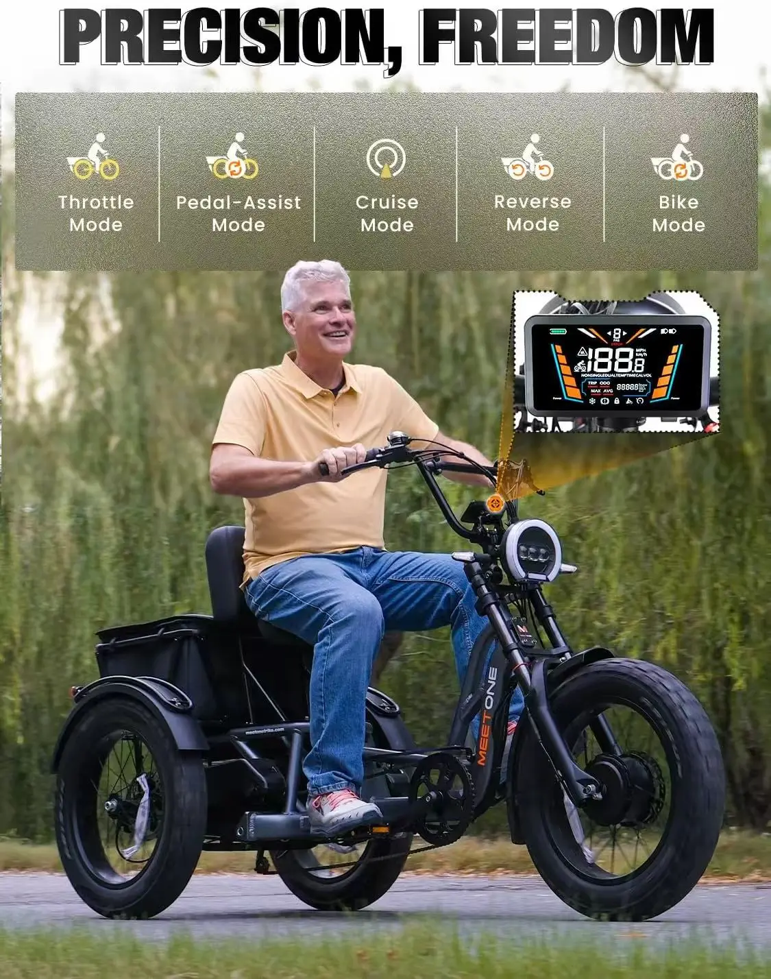 Dual Motor 3-wheel Tire Electric Tricycle Long Travel Aluminum Alloy Frame Three-wheel Family Freight