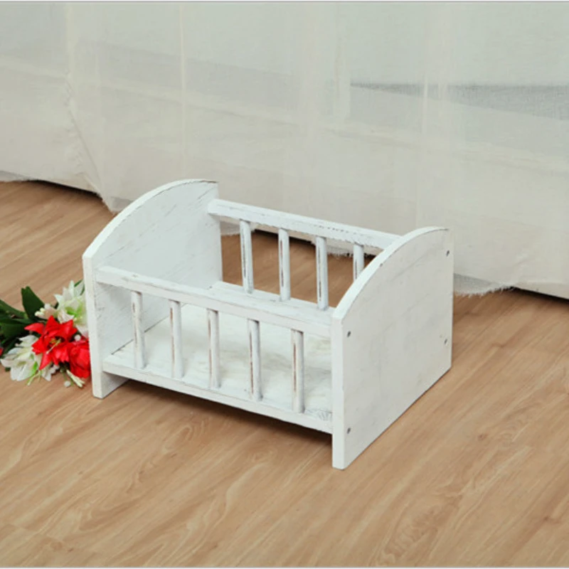 

Newborn Photography Props Infant Baby Bed Crib Vintage Baby Photo Shoot Furniture Posing Chair Photo Bebe Accessoire Bed