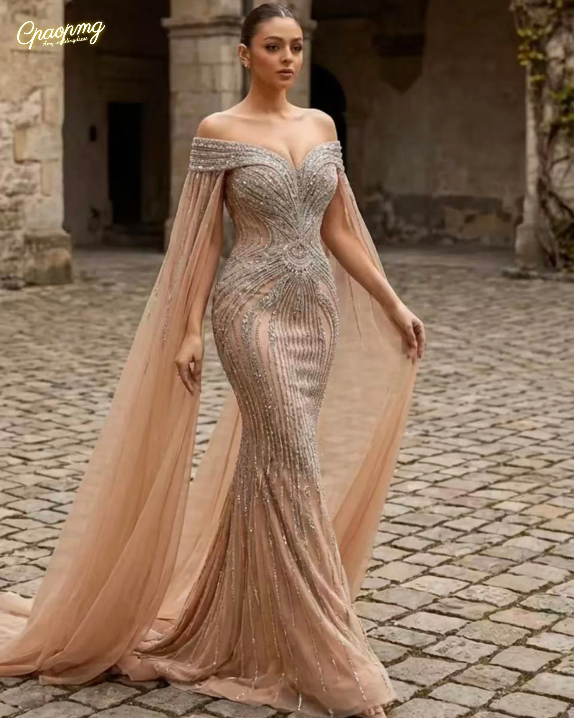 

Длинное вечернее платье русалки со съемными бисером по индивидуальному заказу, иллюзия без бретелек, свадебное платье, роскошные блестящие платья для выпускного вечера