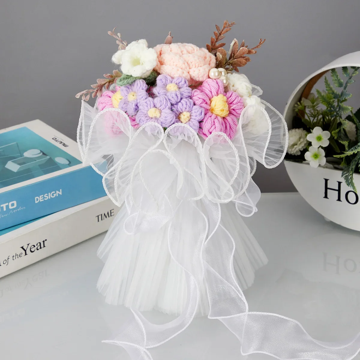 S0067R New Creative Wool Fabric Decoration Graduation Season Gift Simulation Flower Artificial Flower Bouquet