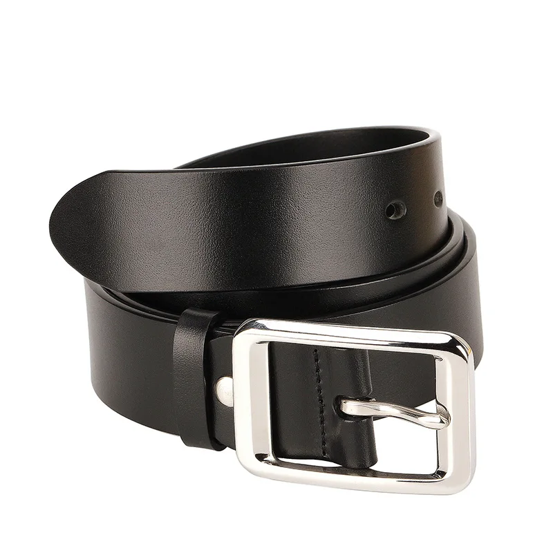 

Ремень мужской кожаный молодежный ремень с пряжкой, повседневный ремень из натуральной воловьей кожи первого слоя, брючный ремень, универсальная пряжка из нержавеющей стали