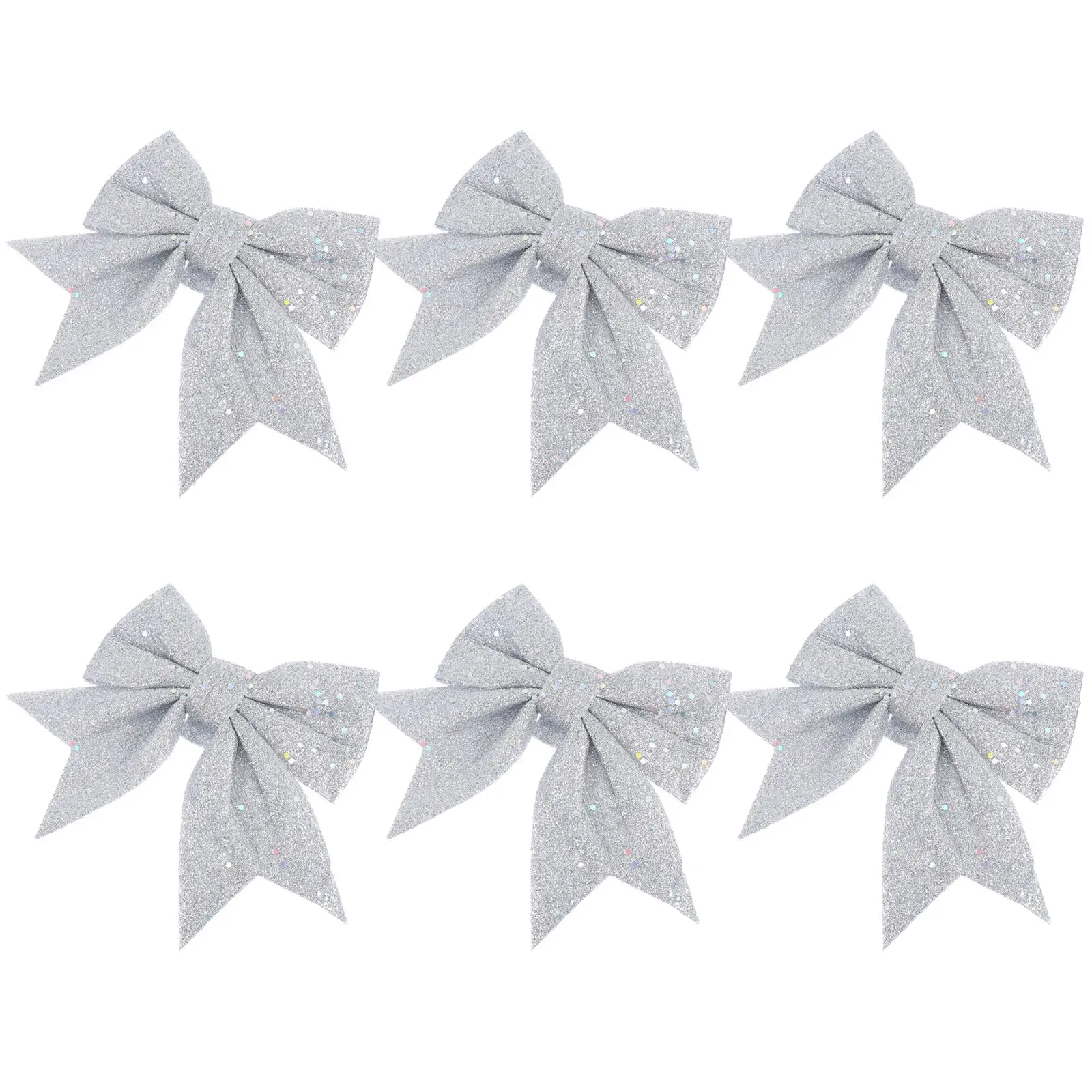 

6 Pcs Christmas Bow Bow-knot Tree Ornaments Hanging Pendants Decorations Xmas Garland Fairy
