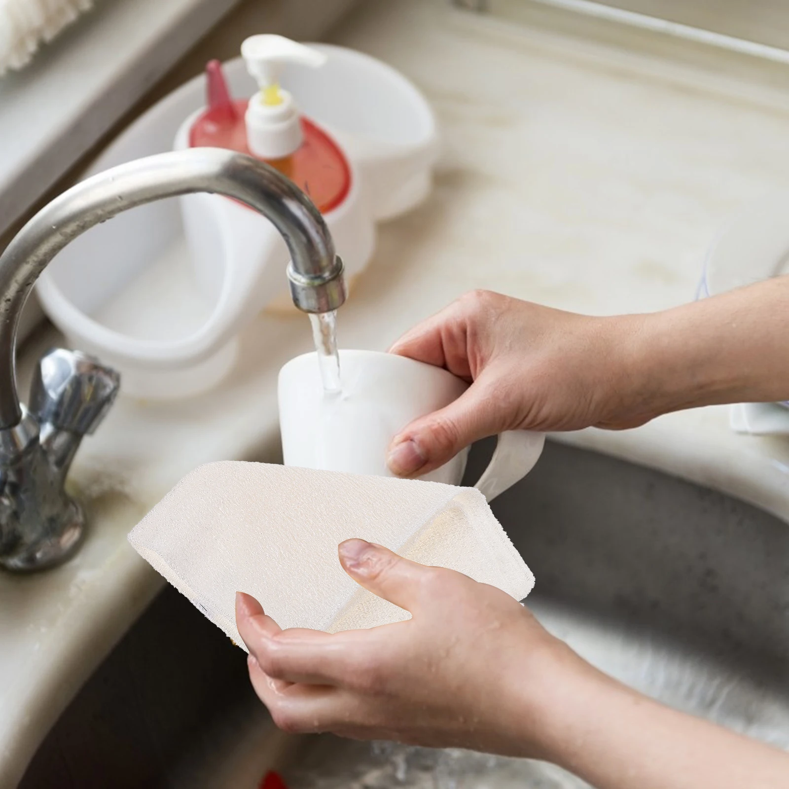 

6 pcs Fiber Dishcloth Towels High Quality Kitchen Cleaning Cloths Durable Absorbent Bamboo Microfiber Tools