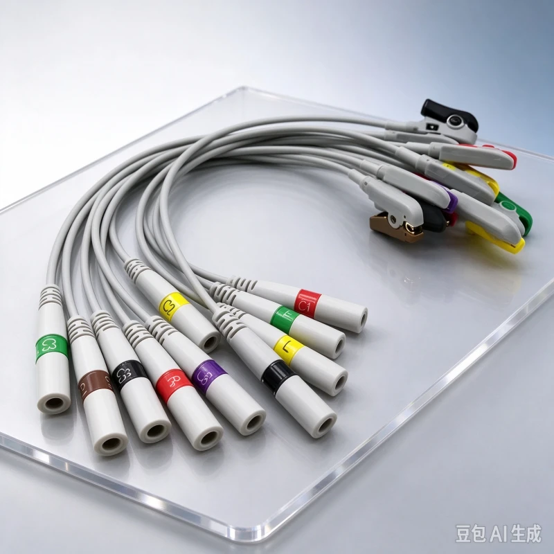 Cable For Edan SE-2100 & Nihon Kohden 4.0Mm Banana Plug To Clip Diagnostic Wire