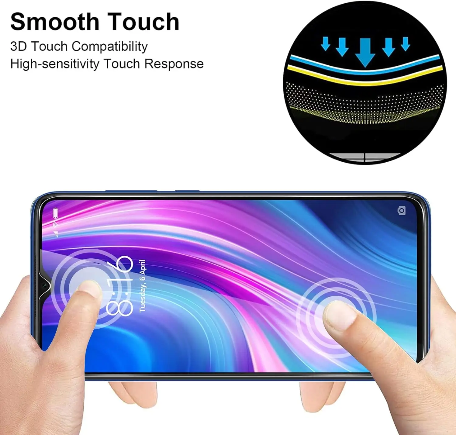 2/4 piece of glass film suitable For Xiaomi Redmi Note 8 Pro tempered glass high-definition anti drop screen protector