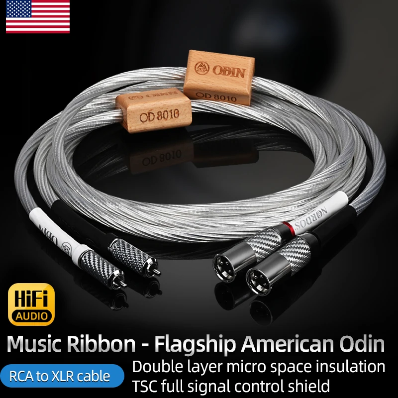 ODIN One Pair HiFi RCA to XLR Cable 7N OCC Pure Silver 2RCA Male to 2XLR Male/Female Balanced Plug Cable for Amplifier CD Player