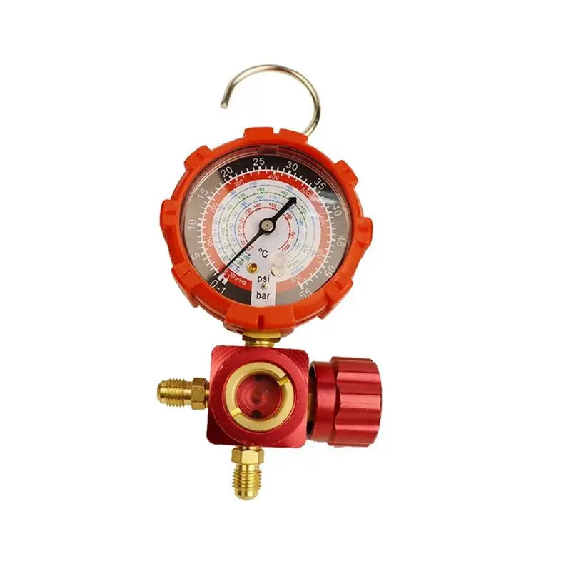 

AEF2-Air Condition Gauge For R410A R22 R134A R404A Refrigerants Manifold Gauge Manometer Valve With Visual Mirror