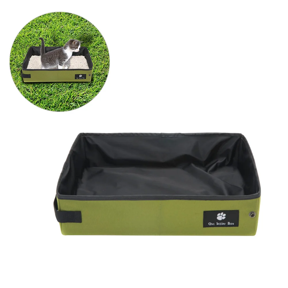 

Folding Waterproof Pet Litter Box Green Size S Durable Portable Cat Dog Puppy Pee Use Outdoor Indoor Pet Litter Box