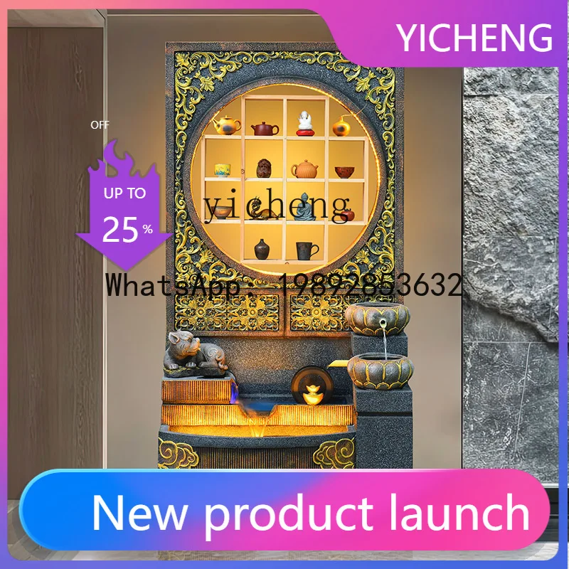 

water curtain wall circulating water fountain landscape courtyard water feature lucky floor screen ornament