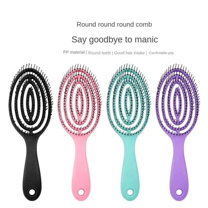 Hollow Round Hair Comb Anti Detangling Wet And Dual-use Mosquito Incense Comb Hairdressing Styling Dual Purpose Comb