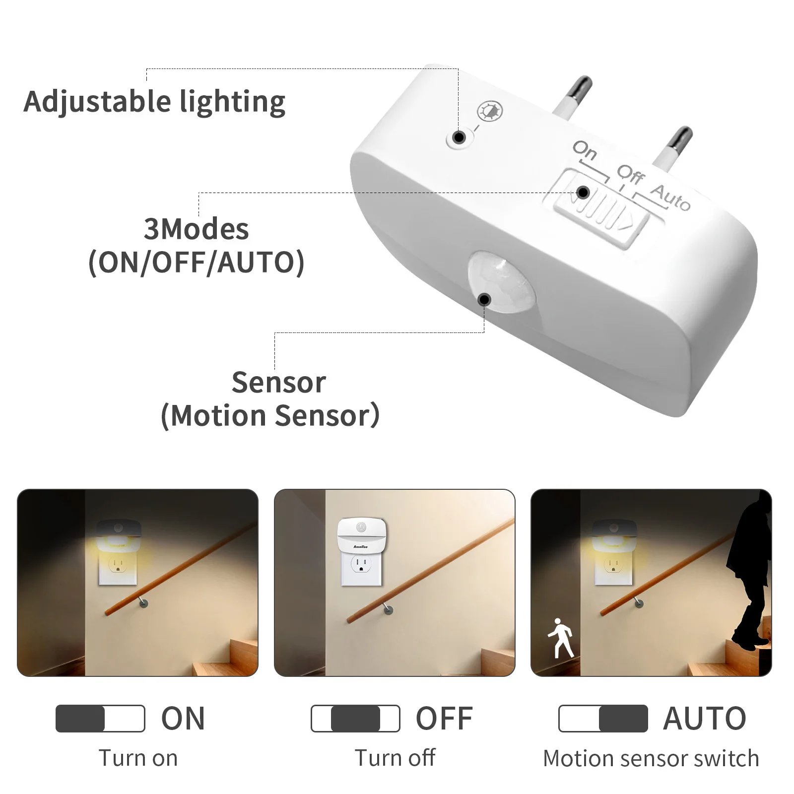 LED Night Light EU Plug In Smart Motion Sensor Light 220V Wall Lamp for Home Aisle WC Hallway Stair Kitchen Bedroom Night Lamp