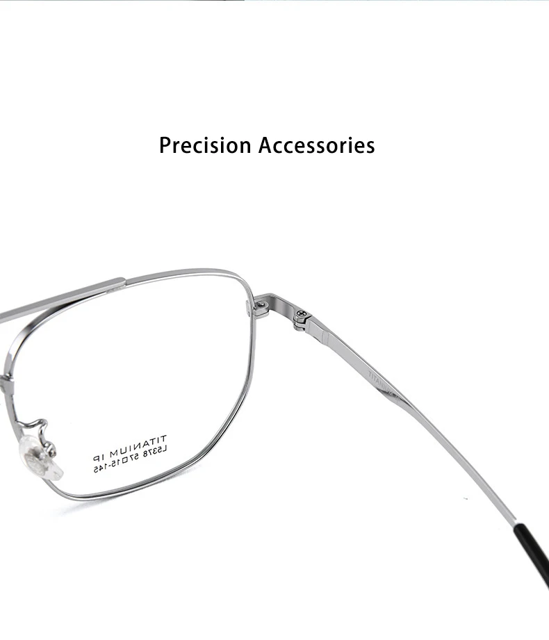 Große Größe reine Titan Brillen ultraleichte Mode Retro Pilot Doppelbrücke Brille optische Rezept Rahmen Mann Frau – Detail 5