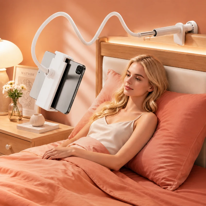 

2PCS Bed Phone Holder, Long Arm Gooseneck, 120CM Flexible Clamp for Bed Sleeping Watching, Universal Porta Telefono for iPad