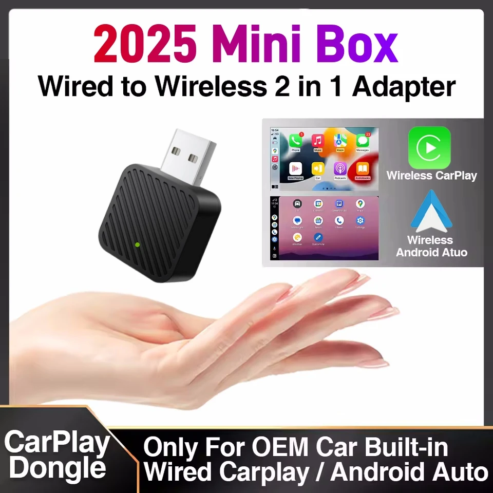 New Wireless CarPlay Android Auto Adapter USB Dongle Smart Mini Box Plug And Play Universal For VW Toyota Nissan Honda Ford Benz