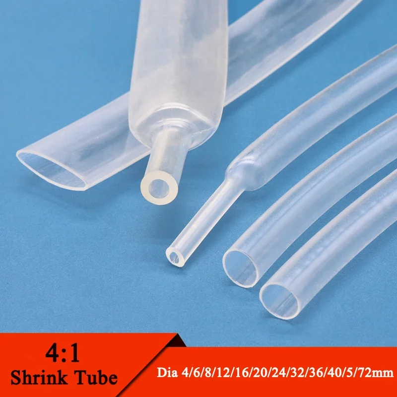 1M 4:1 Heat Shrink Tube With Glue Thermoretractile Heat Shrinkable Tubing Dual Wall Heat Shrink Tubing 4 6 8 12 16 20 24 40 52mm