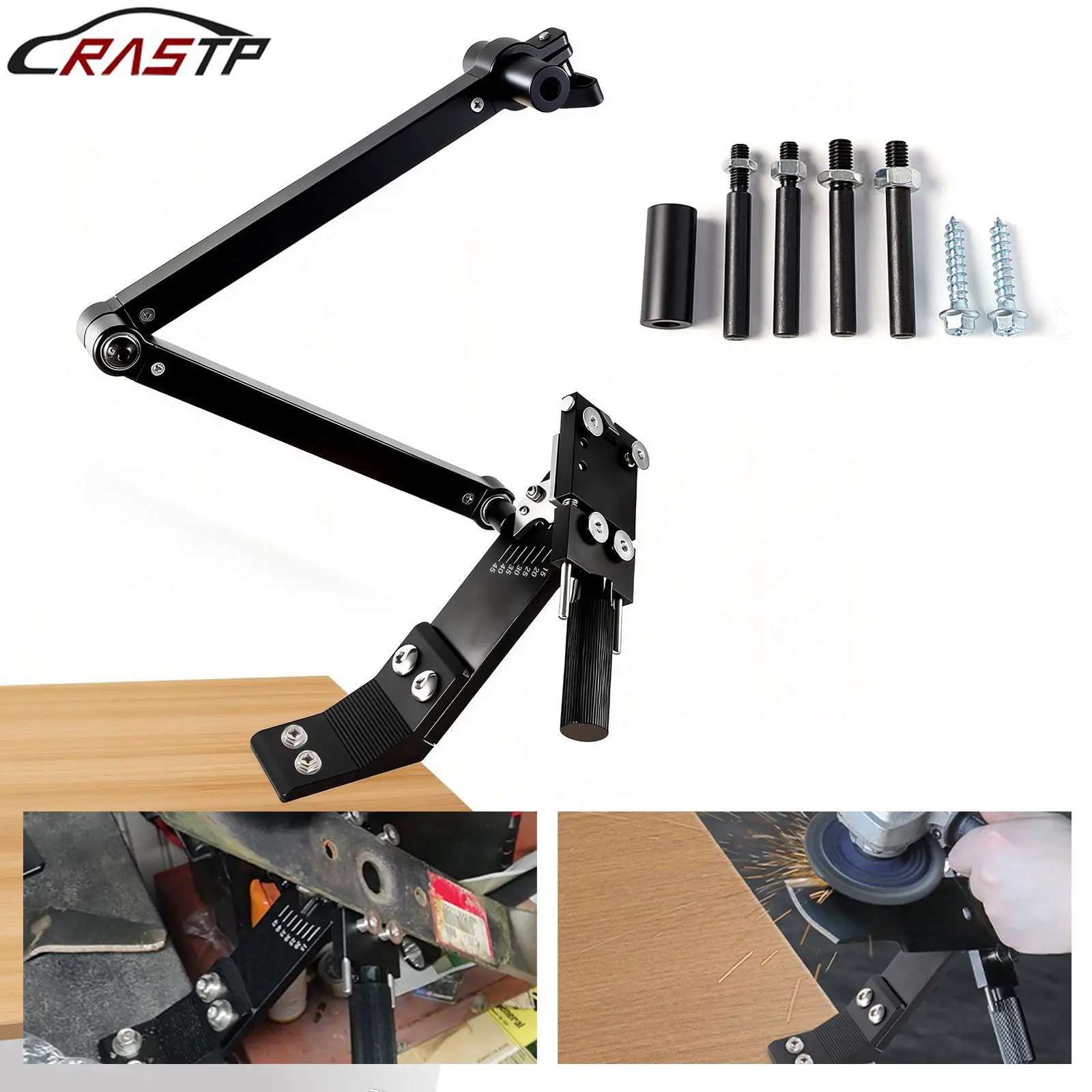 RASTP-Upgrated Adjustable 15°-45° Lawn Mower Blade Sharpener with Handle For Grinder LM002