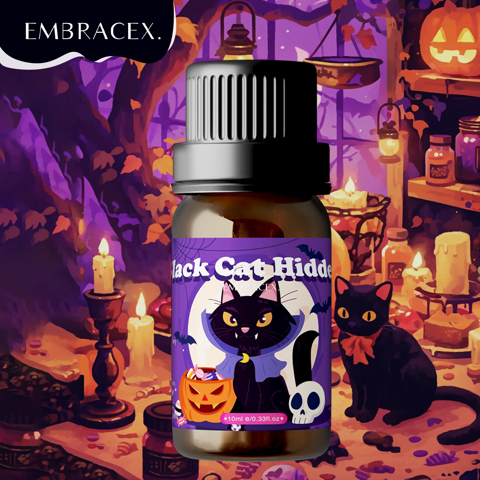 

10ml Black Cat Hidden Essential Oil Halloween Fragrance Essential Oils Halloween Candles Halloween Decorations Halloween Gifts