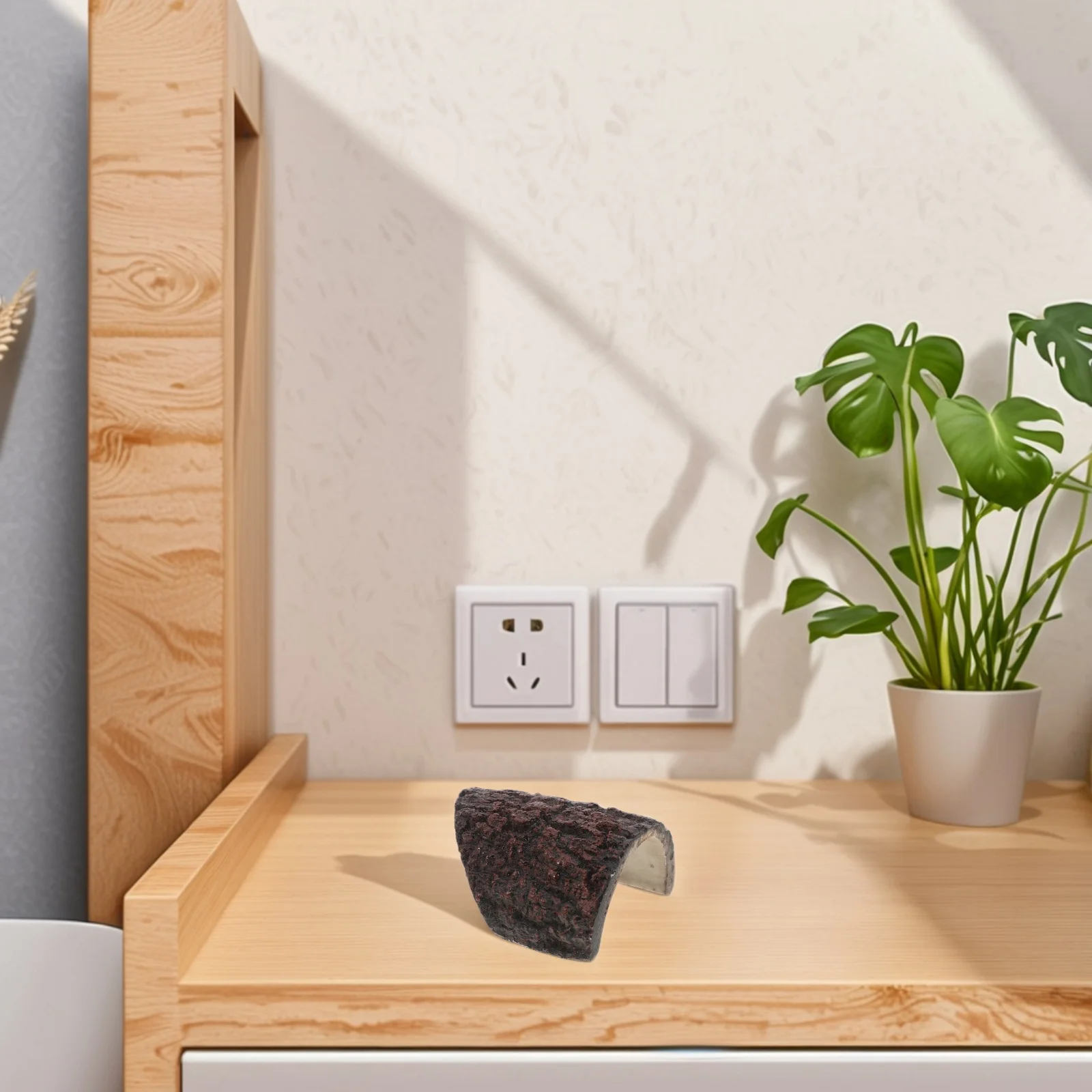 Revestimiento hueco de árbol oculto de cueva de reptil de resina realista para decoración de acuario de pecera de serpiente Gecko de dragón barbudo