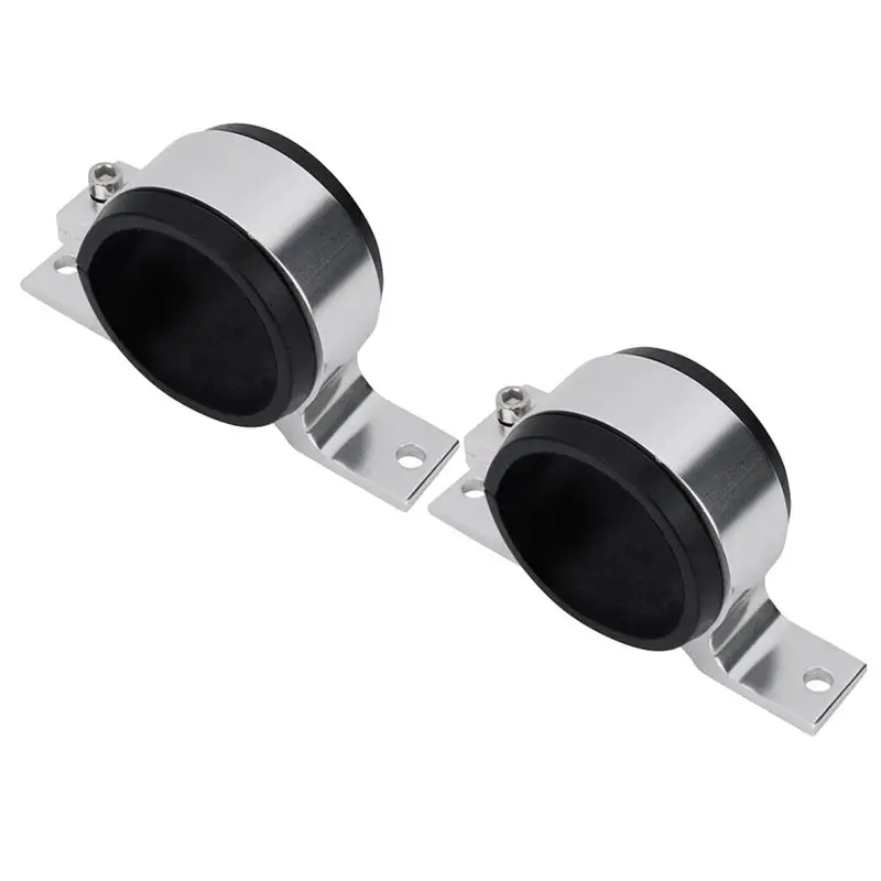 2PCS Silver 60Mm Fuel Pump Single Mount Bracket Fuel Filter External Bracket Clamp Cradle For 044 380LPH 300LPH-A97E