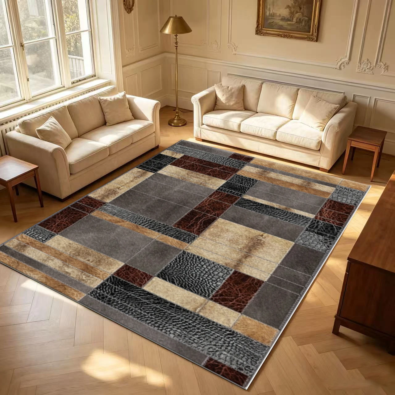 Tapis rustique en similicuir p - Cowhide Rug Faux avis et prix