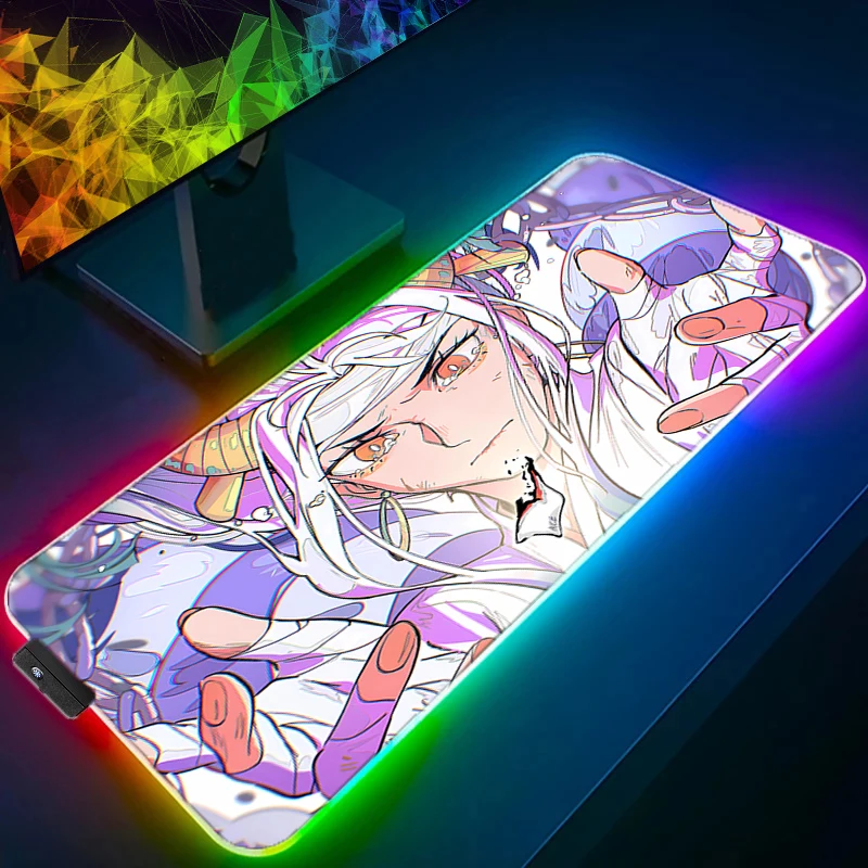 

RGB LED Mouse Pad Office Desk Mat Computer One Piece Yamato HD Mousepad Rubber Keyboard Pad PC Accessories Mouse Mat Tablet Pad
