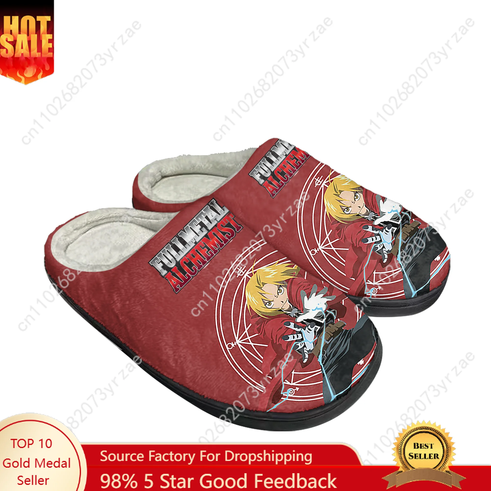 

Fullmetal Alchemist Cotton Shoe Family Slippers Mens Womens Teenagers High Quality Plush Indoor Casual Warm Shoes Custom Slipper