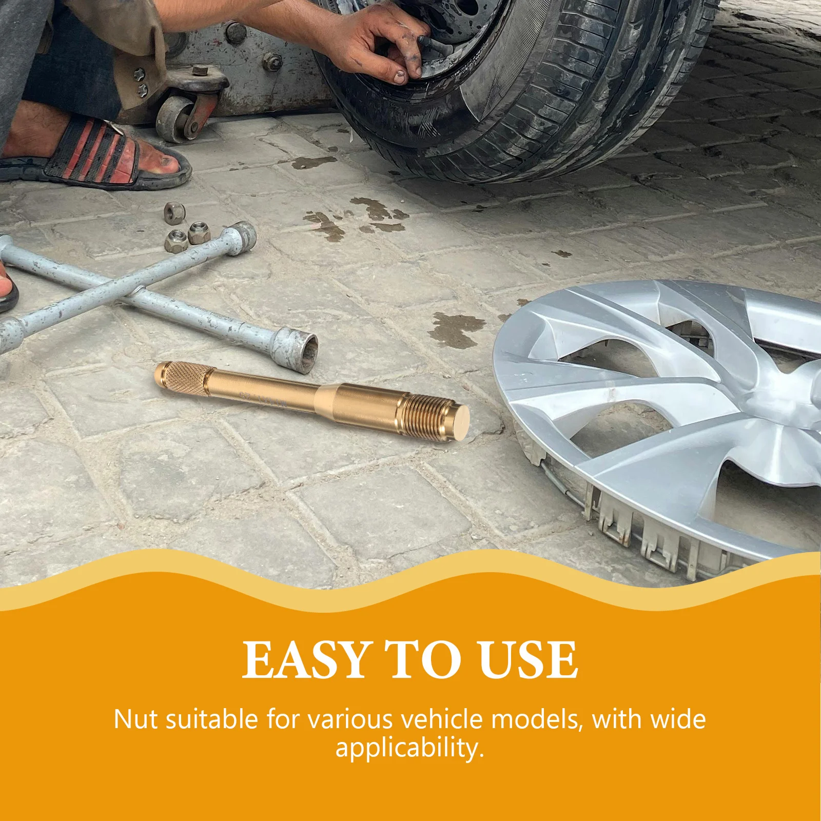 Stainless Steel Wheel Lug Nut Alignment Pin M14x1.25 Corrosion Resistant Auto Repair Tool Accurate Positioning for Fast Tire