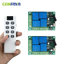 CENFAYA AC 110V 220V 230V 240V 433Mhz RF Relay Remote Control Light Switch Wireless 8keys Remote for LED Lamp Door Curtain Gate