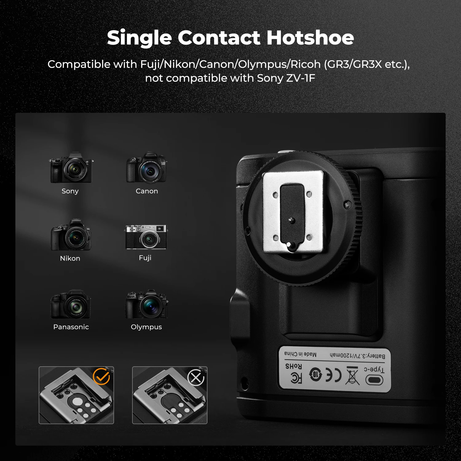 K & F مفهوم كاميرا صغيرة العلوي ضوء فلاش GN12 5600K 2000mAh فلاش لكانون فوجي f1-230 سوني zv1 نيكون أوليمبوس معظم كاميرات SLR