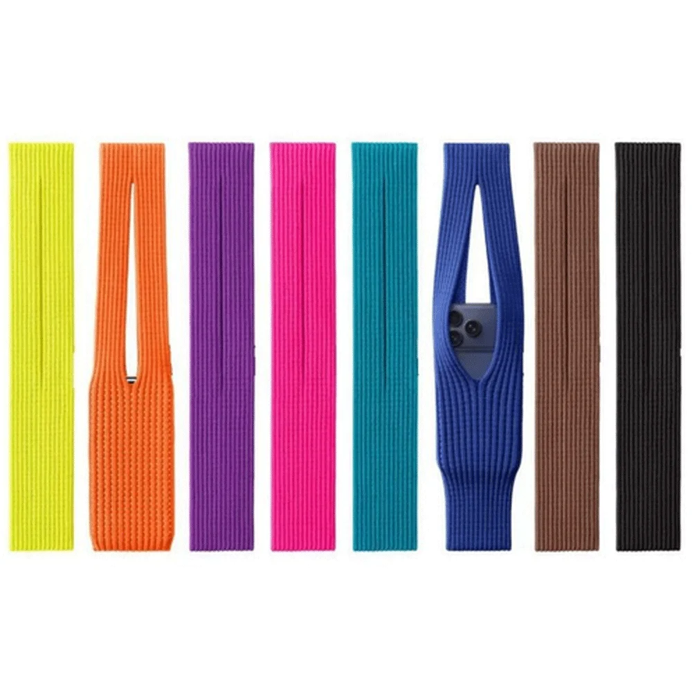 2025년 신제품 애플 이세이 미야케 아이폰 포켓 숏 스트랩 - 모든 아이폰용 3D 니트 손목 가방 패션 숄더백