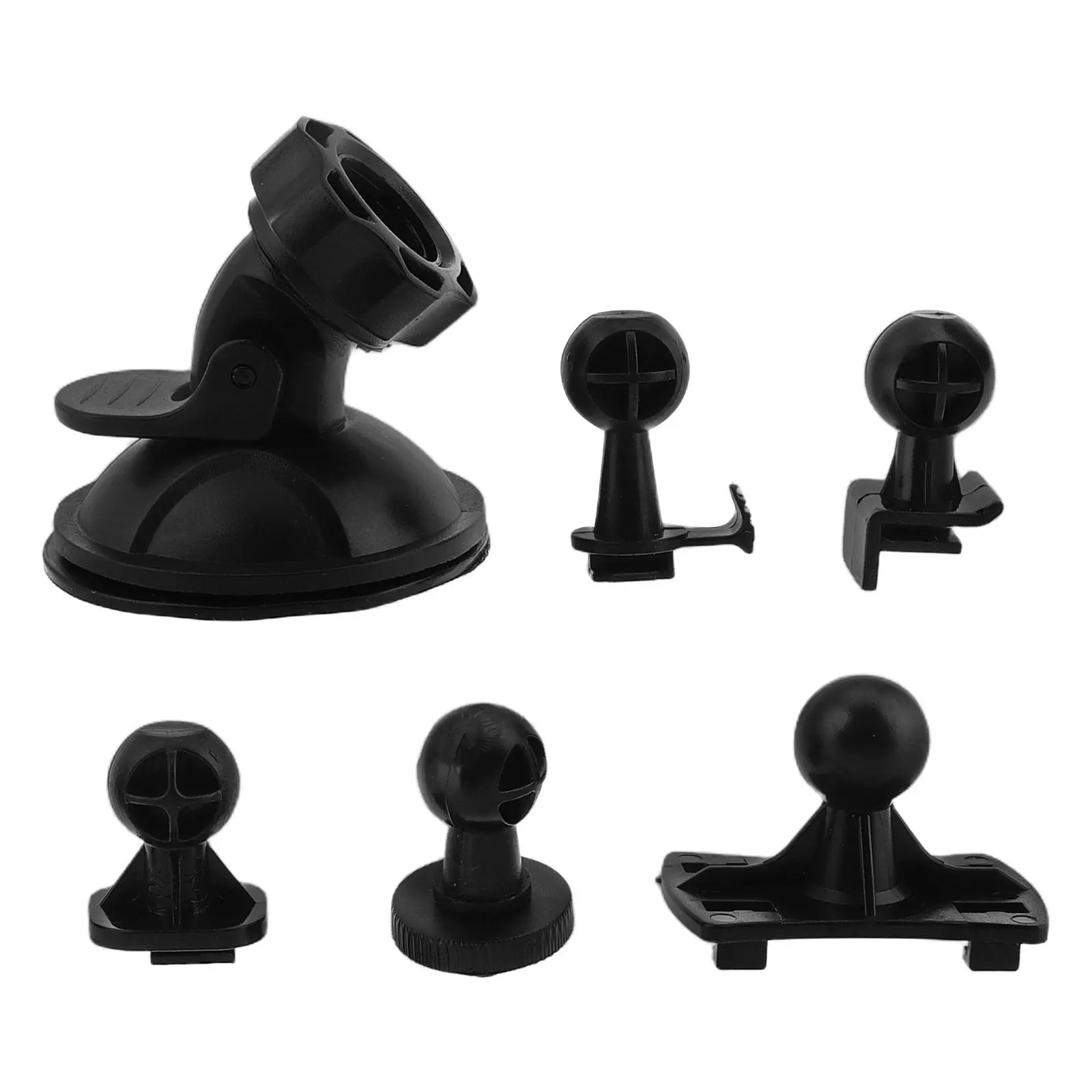 6pcs Plastic Car Suction Cup Mount Bracket With Screw Buckle For Driving Recorders Cameras For Windshield And Dashboard Mounting