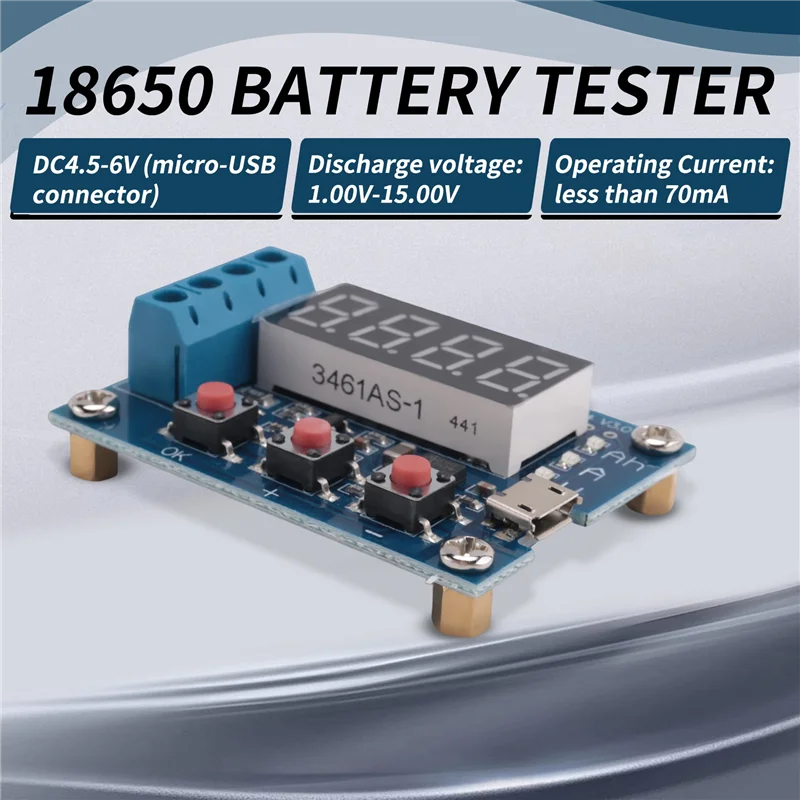 ABGI-1 قطعة ZB2L3 الأزرق 18650 جهاز اختبار بطارية الحمل الخارجي التفريغ نوع 1.2-12 فولت بطارية 18650 اختبار السعة المتساوية
