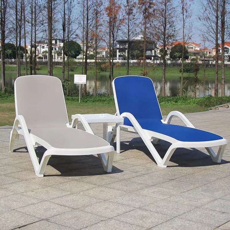 Hot Sale Modern Durable Stackable Plastic Swimming Pool Sunlounger Villa Courtyard Garden Lounge Chair Outdoor Daybed Park