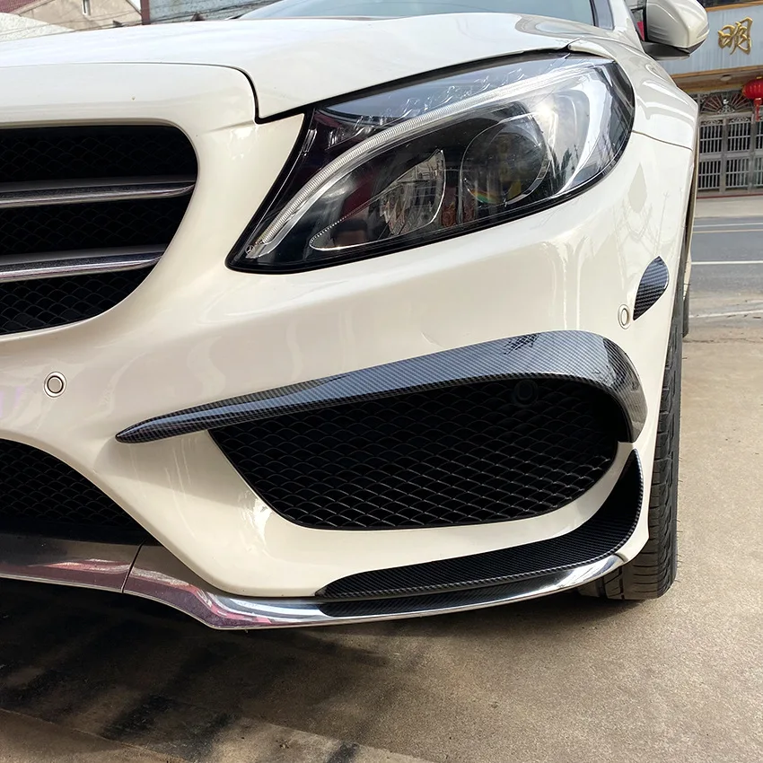 Front Bumper Air Vent Cover Trim For Mercedes-Benz C-Class W205 C180 C200 C260 C43 AMG 2015-2018 Intake Frame Spoiler Splitter