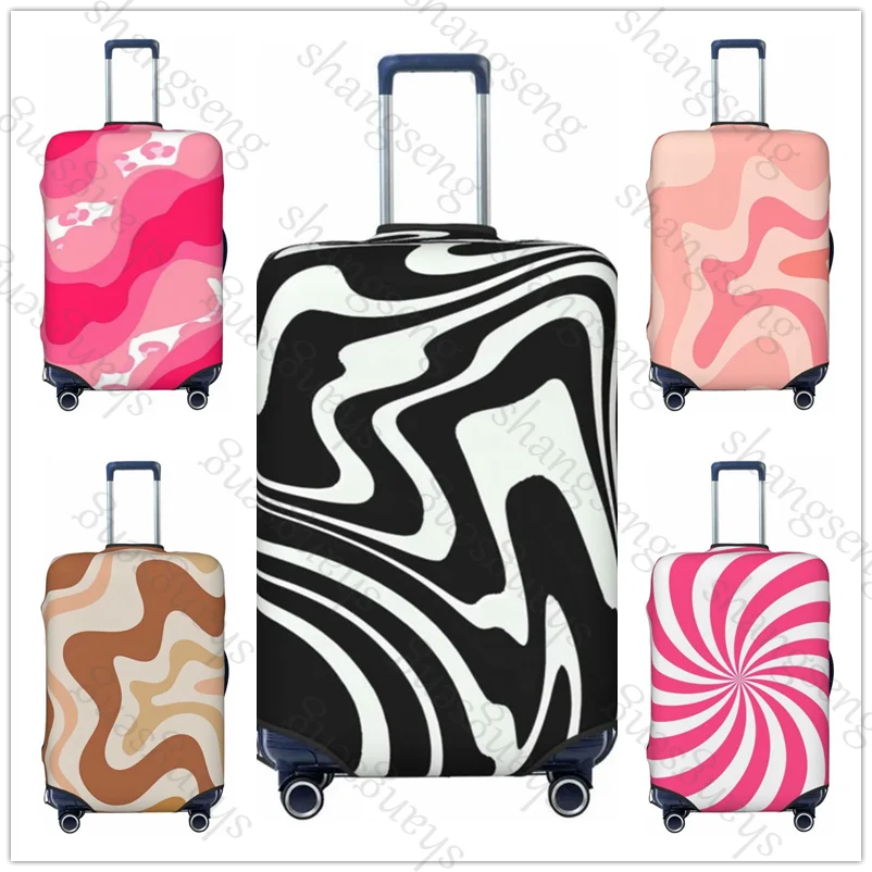 

pink Swirl pattern Travel suitcase protective case, suitcase cover, elastic protection, washable Luggage cover, 18-32 in