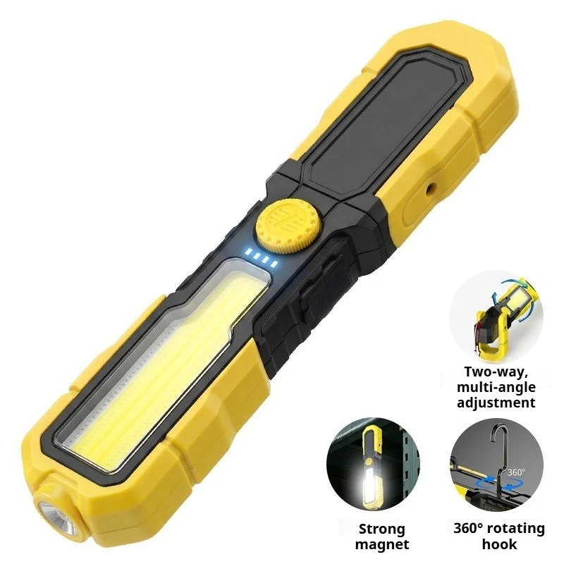 Repair Work Lamp Strong Light Flashlight Car Maintenance Light Magnet Hook Multi-function Portable Emergency Outdoor Work Lights