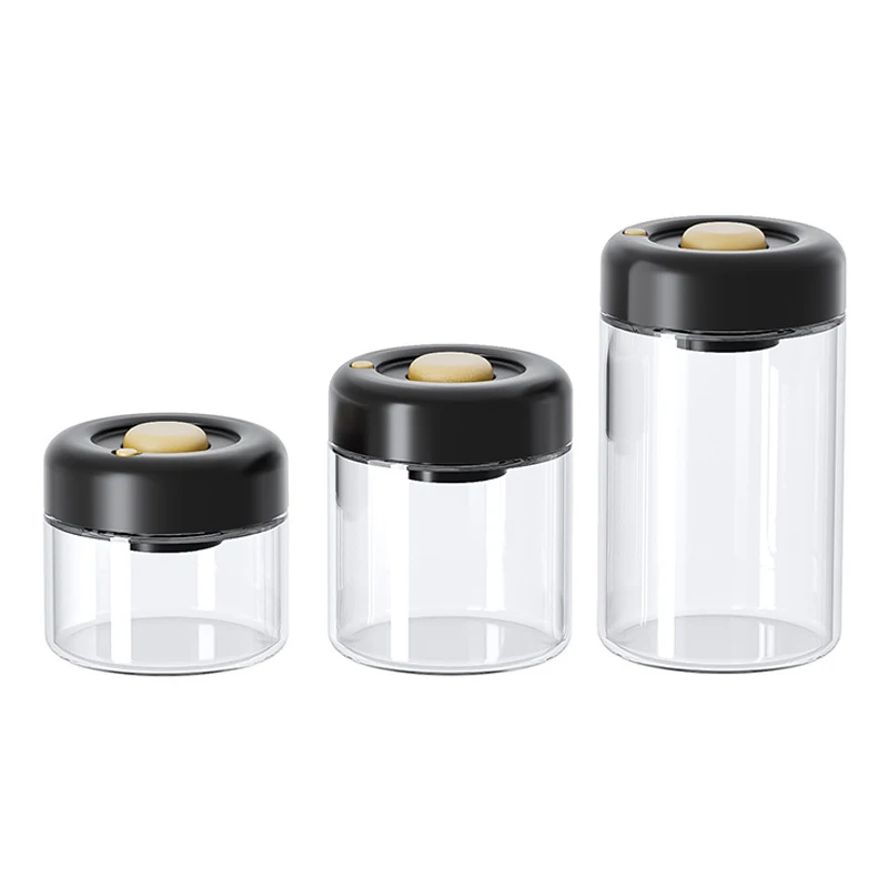 Kaffeebohnen Vakuum Versiegelter Tank Transparentes Glas Lebensmittel Vorratsgläser Haushalt Feuchtigkeitsbeständige Luftabsaugung Luftdichter Behälter