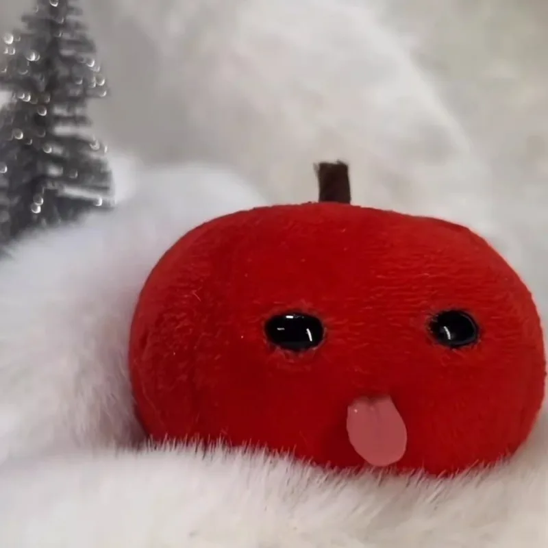 2pcs Cute Apple Plush Keychain Green Red Fruit Kawaii Bag Charm Car Keyring Gift Kids Girls Adults Birthday Christmas image 3