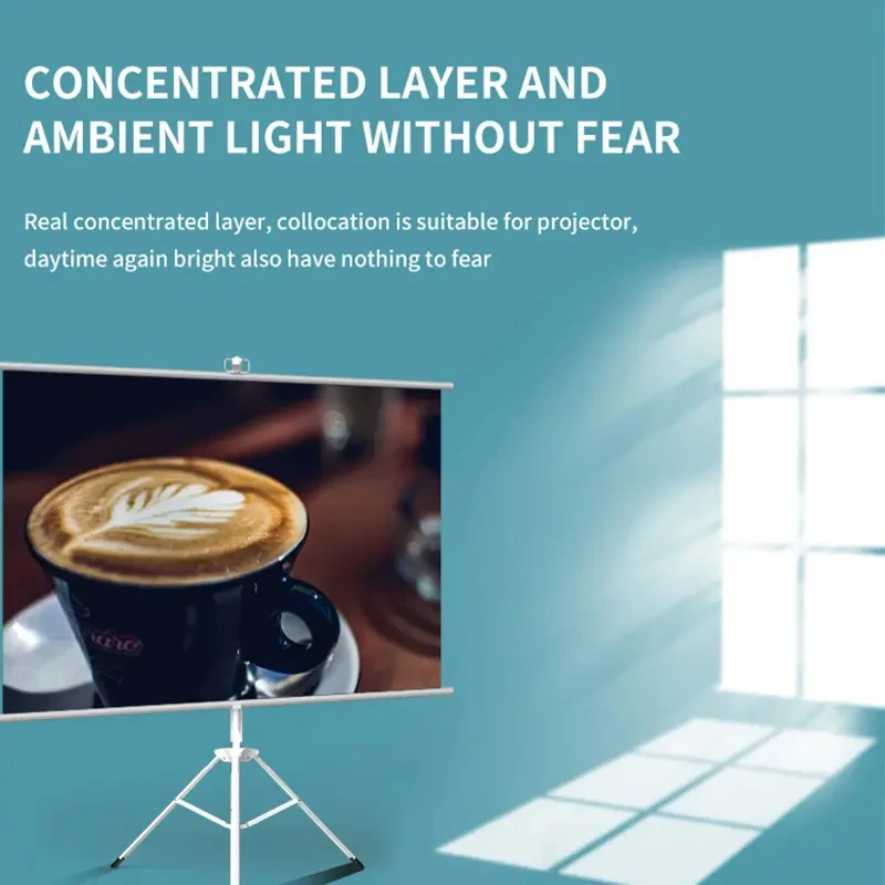 Eco‑Conscious High‑Grade ALR Retractable Tripod Projection Screen 92 Inch 16:9, Ideal for Home Theater Multi‑Scene Viewing